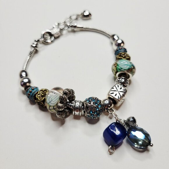 NWT Pandora Style Charm Bracelet – Premium Mix Glow In The Dark, Copper Nice M/L - Picture 3 of 6